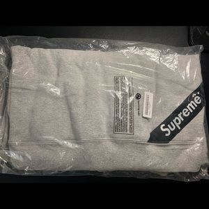 Supreme Corner Label Hoodie Grey Med Brand New